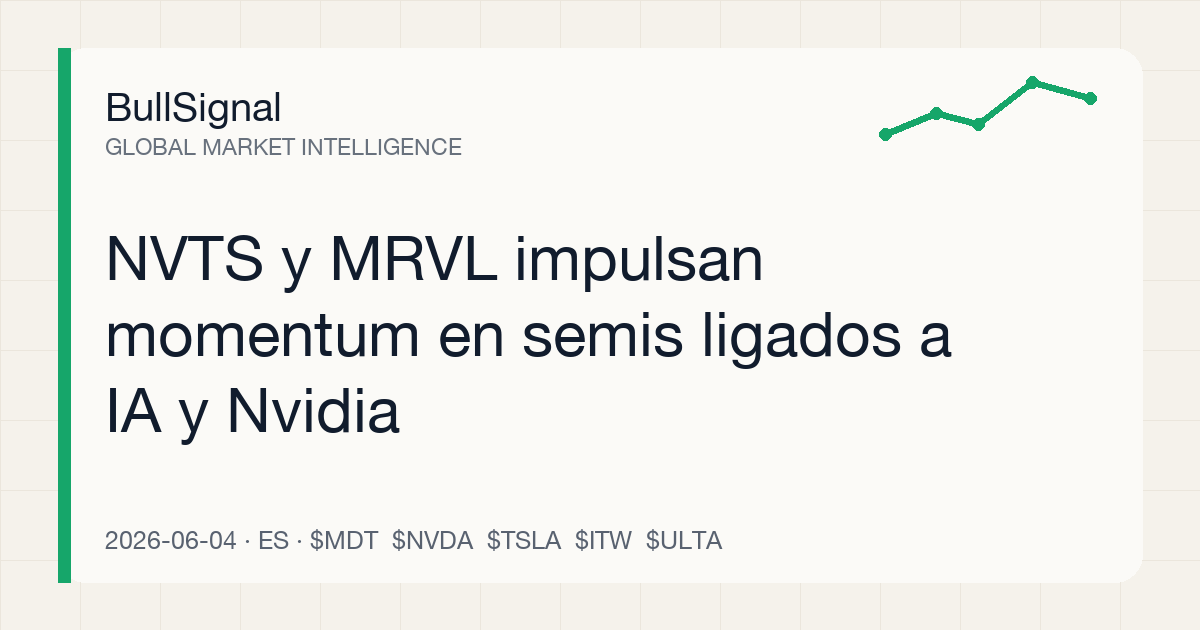 NVTS y MRVL impulsan momentum en semis ligados a IA y Nvidia
