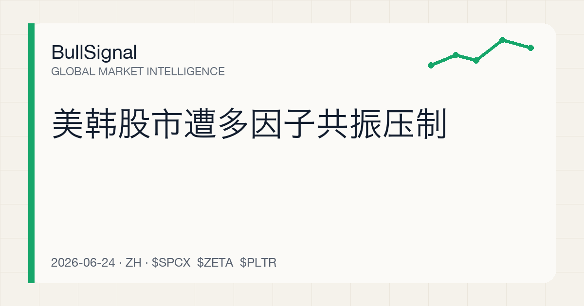 美韩股市遭多因子共振压制