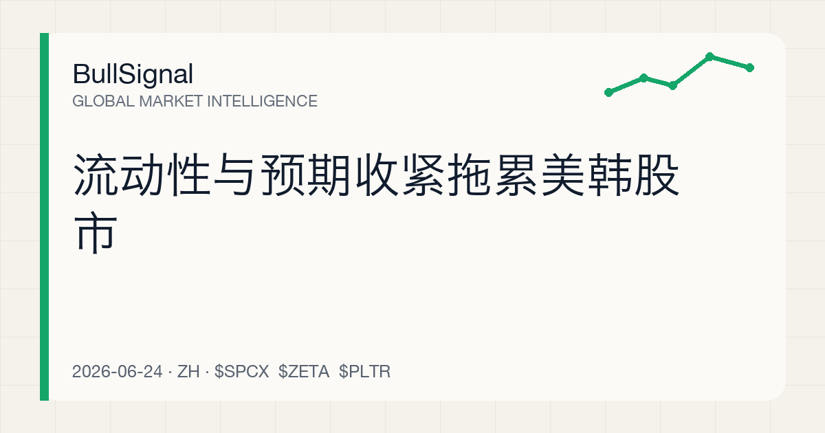流动性与预期收紧拖累美韩股市