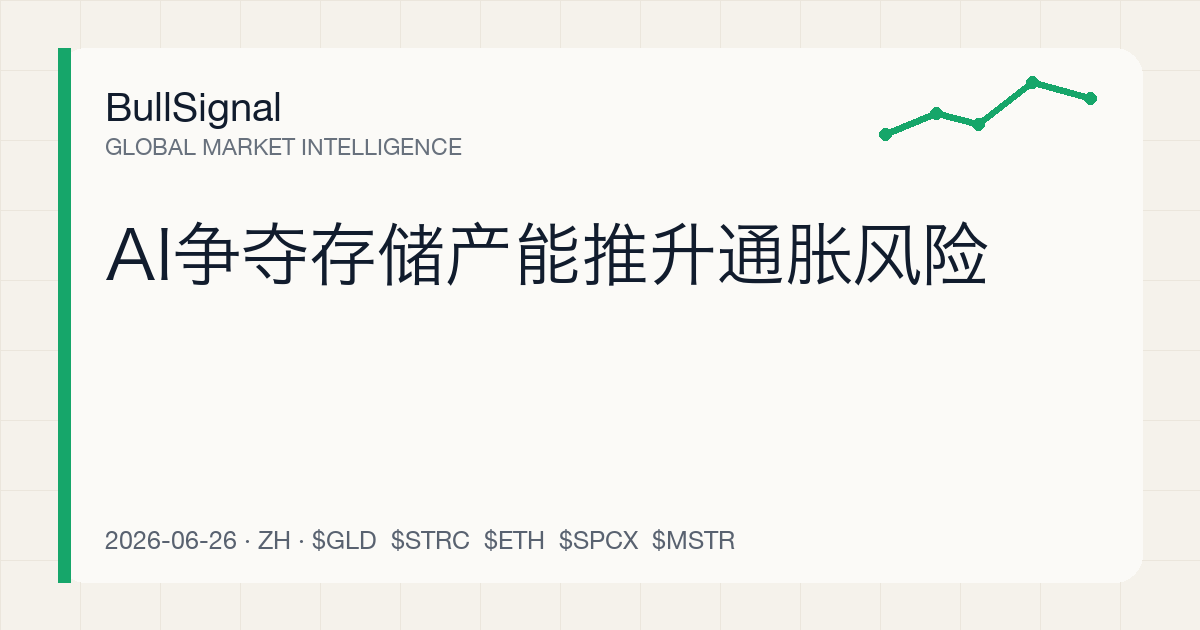 AI争夺存储产能推升通胀风险