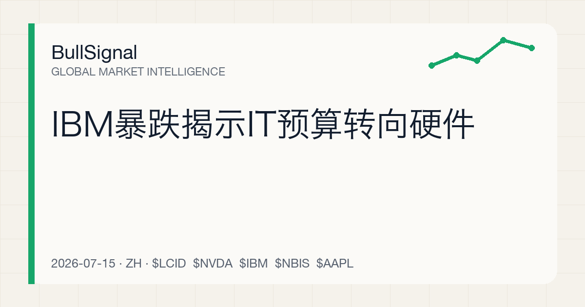 IBM暴跌揭示IT预算转向硬件