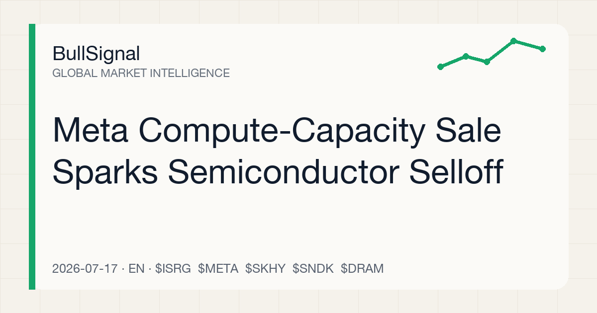 Meta Compute-Capacity Sale Sparks Semiconductor Selloff