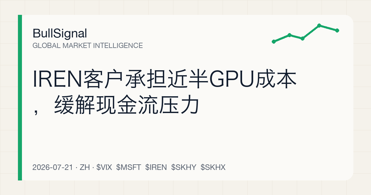IREN客户承担近半GPU成本，缓解现金流压力