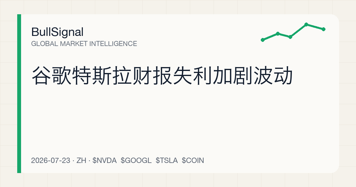 谷歌特斯拉财报失利加剧波动