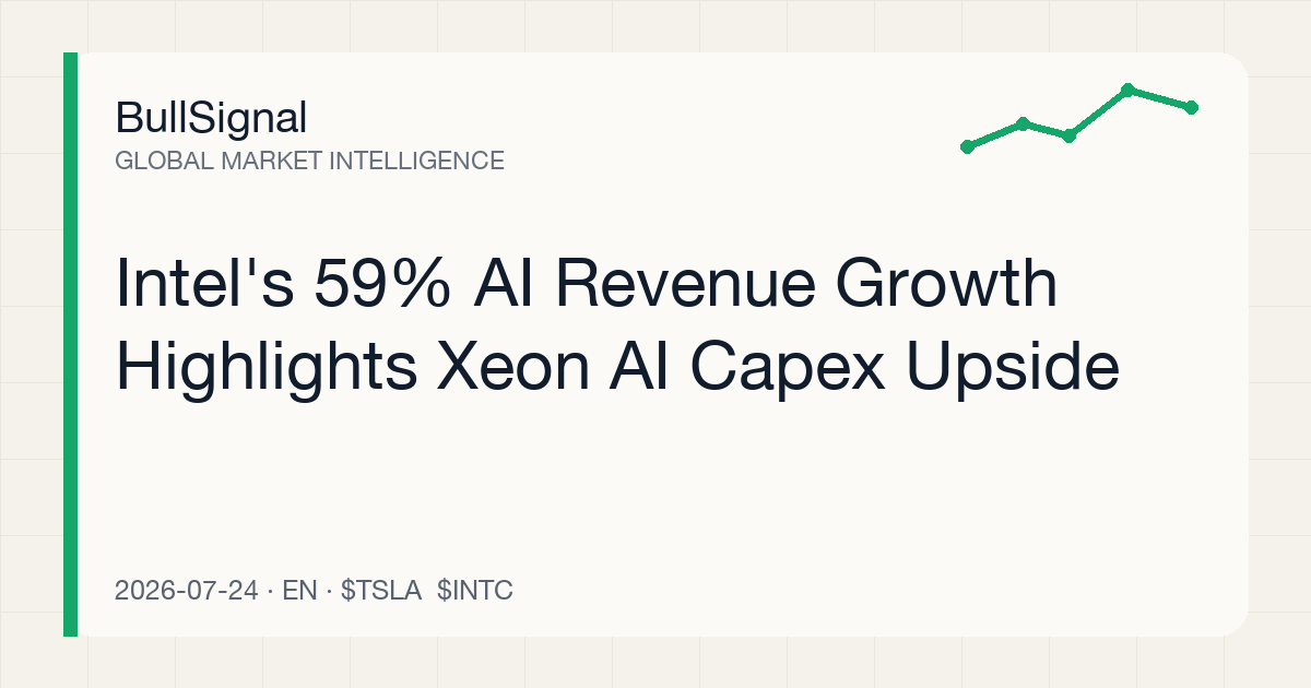 Intel's 59% AI Revenue Growth Highlights Xeon AI Capex Upside