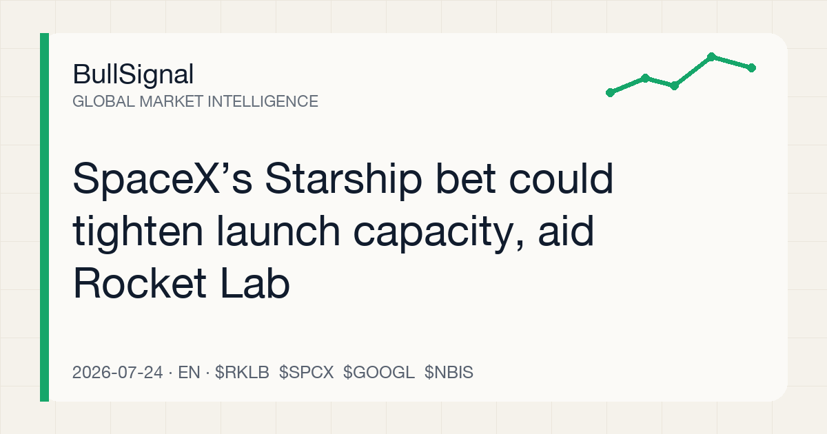 SpaceX’s Starship bet could tighten launch capacity, aid Rocket Lab