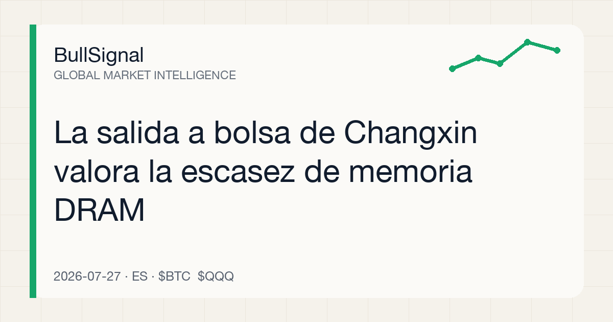 La salida a bolsa de Changxin valora la escasez de memoria DRAM